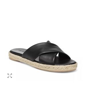 Vince Selene Black Espadrille Sandals Crossover Slides size 8